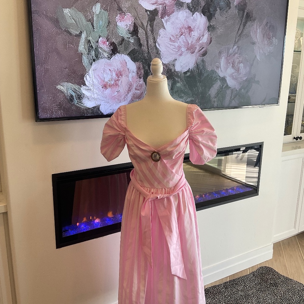 Vintage Pink and White Stripped Dress